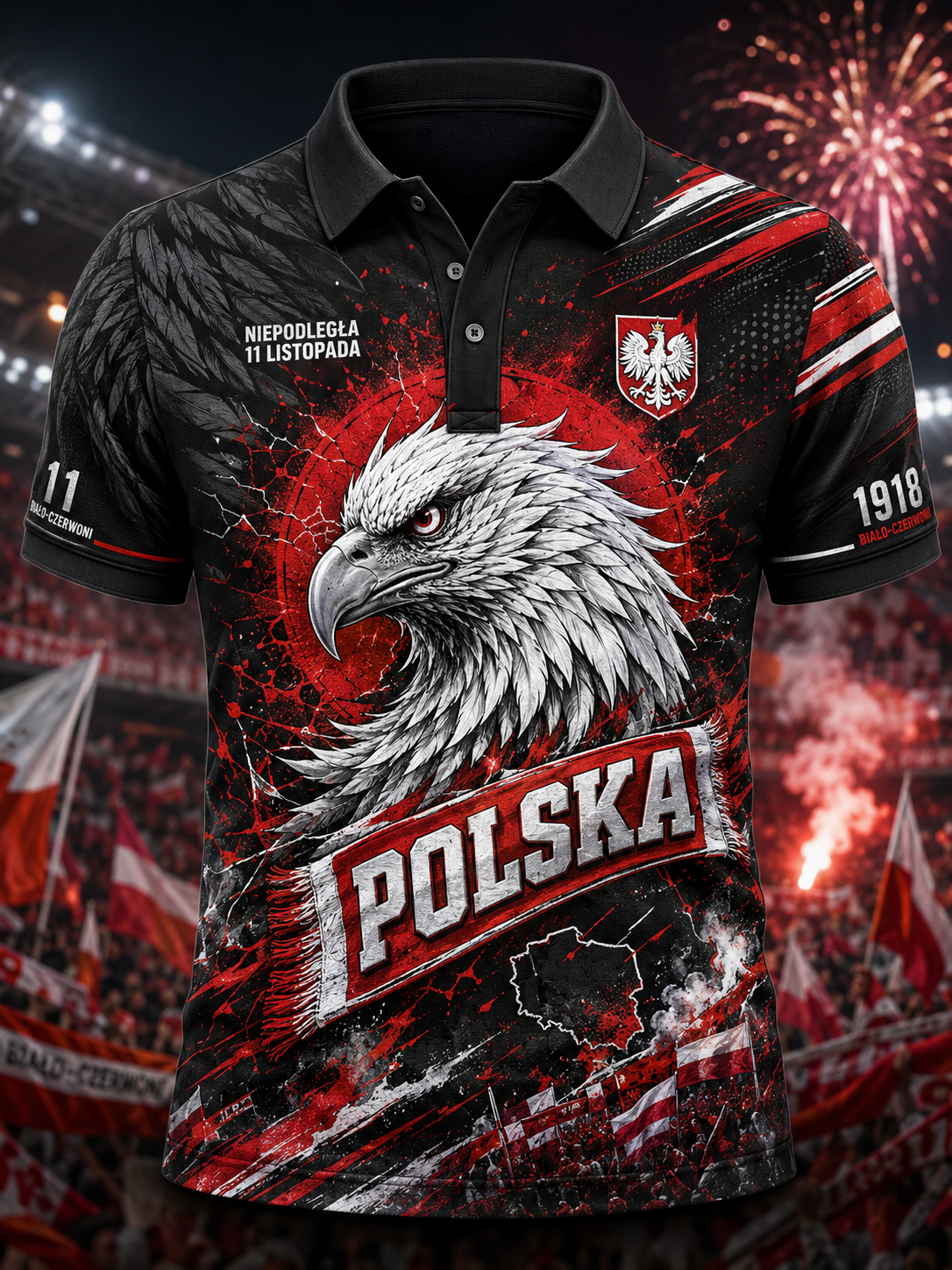 Męska koszula z krótkim rękawem na Dzień Niepodległości Polski