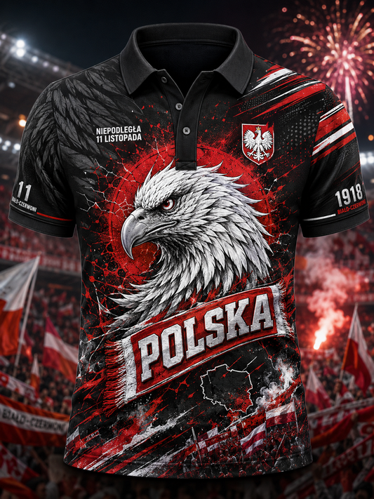 Męska koszula z krótkim rękawem na Dzień Niepodległości Polski