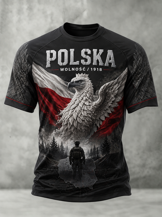 Męska Koszulka z krótkim rękawem Wojsk Polskich