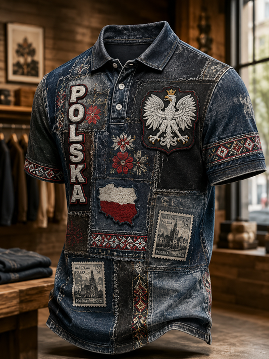 Męska koszula z krótkim rękawem z Polską