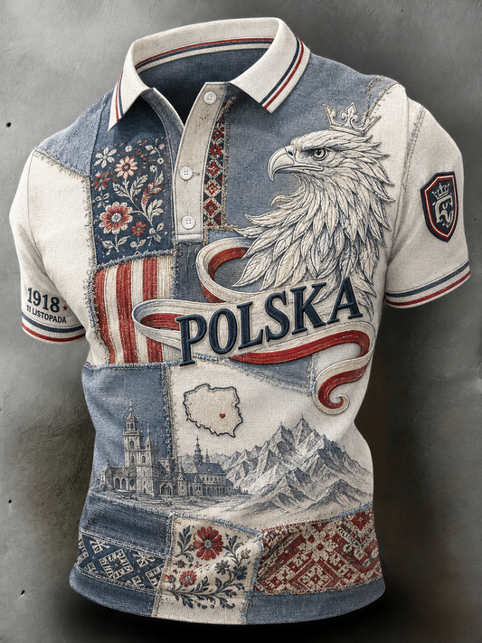 Męski T-shirt z krótkim rękawem na Dzień Niepodległości Polski