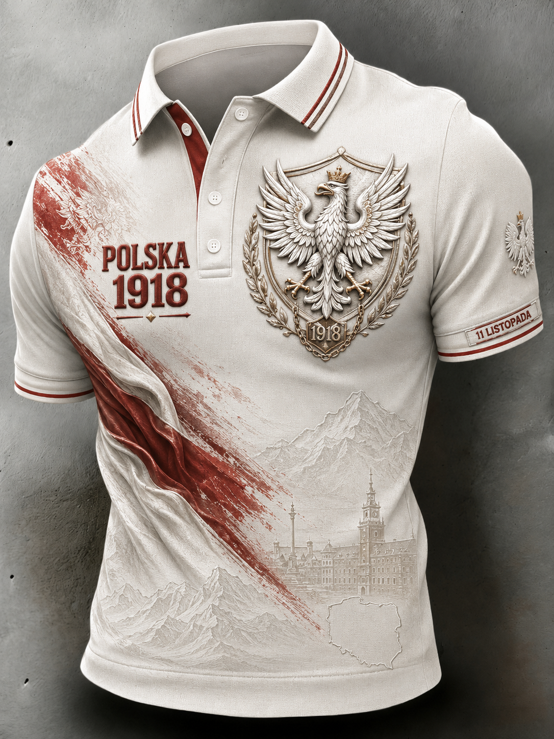Męski T-shirt z krótkim rękawem na Dzień Niepodległości Polski