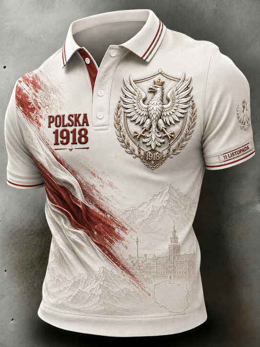 Męski T-shirt z krótkim rękawem na Dzień Niepodległości Polski