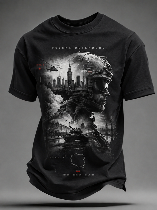 Męski t-shirt wojskowy polskich sił zbrojnych z krótkim rękawem