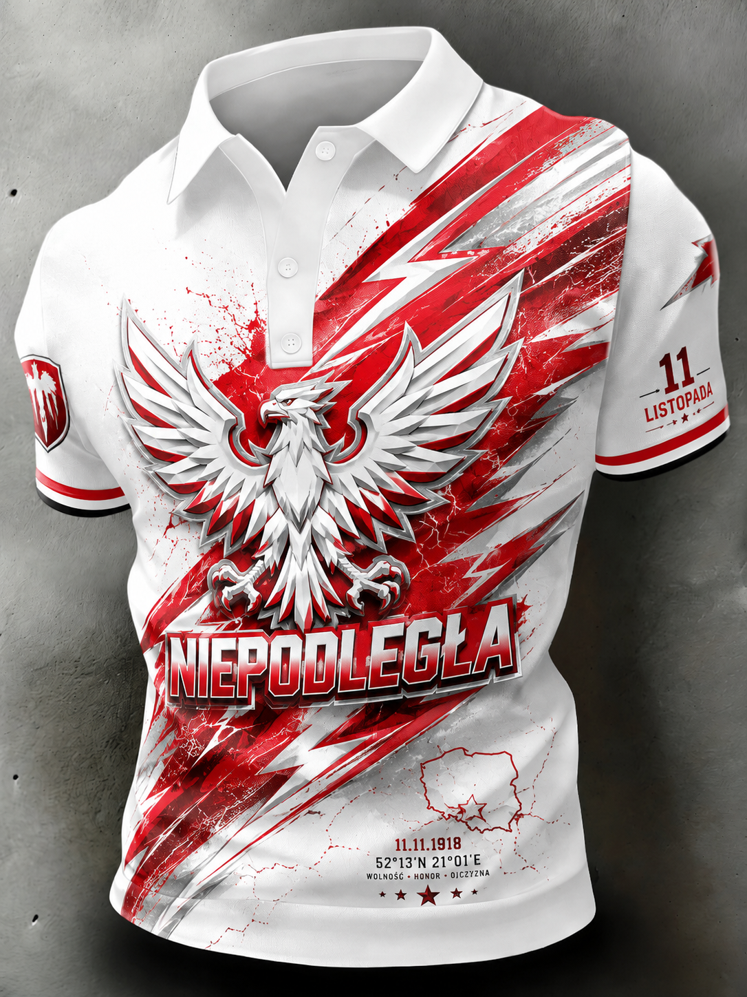 Męski T-shirt z krótkim rękawem na Dzień Niepodległości Polski