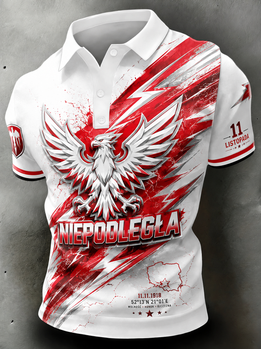 Męski T-shirt z krótkim rękawem na Dzień Niepodległości Polski