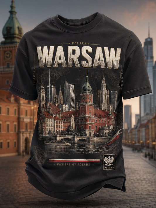 Męski t-shirt z krótkim rękawem z Polską