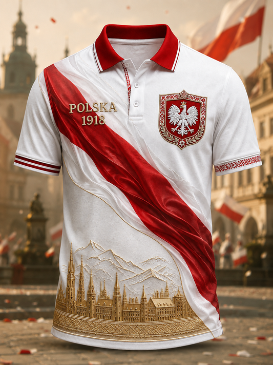 Męska koszula z krótkim rękawem z Polską