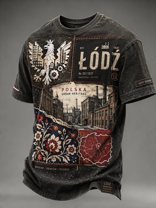 Męski t-shirt z krótkim rękawem z Polską