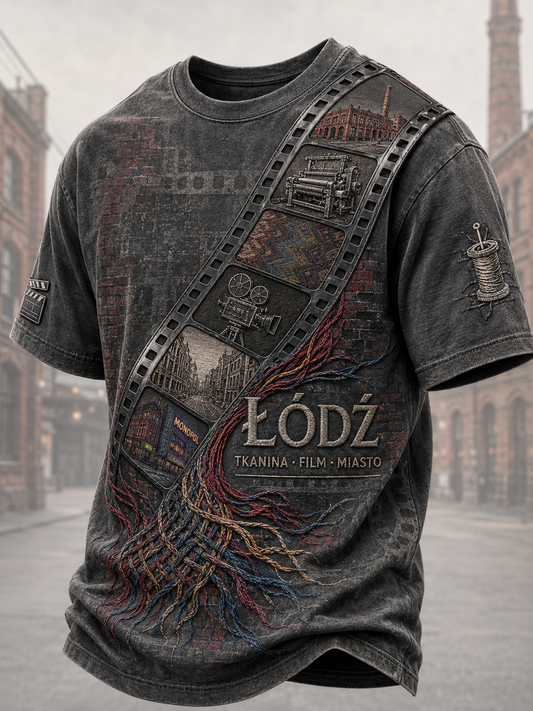 Męski t-shirt polski miejski z krótkim rękawem