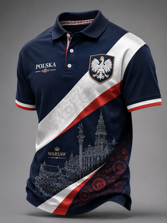 Męska koszula z krótkim rękawem z Polską