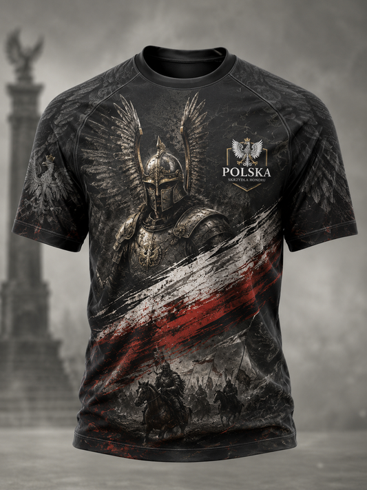 Męski t-shirt wojskowy polskich sił zbrojnych z krótkim rękawem