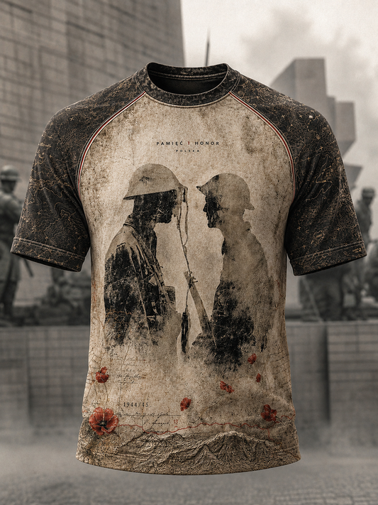 Męski t-shirt wojskowy polskich sił zbrojnych z krótkim rękawem