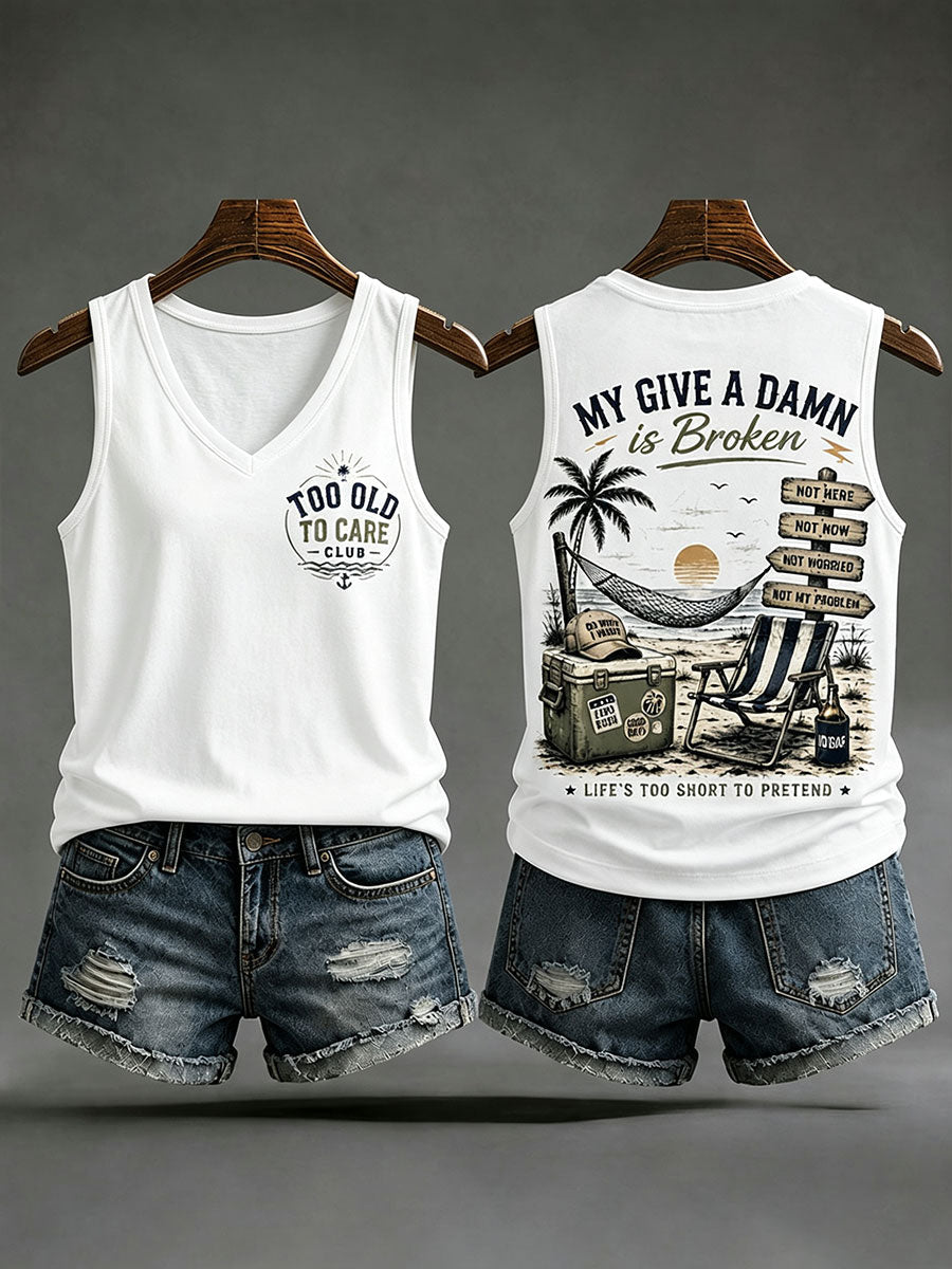 Damskie tankini z napisem „my give a damn is broken”