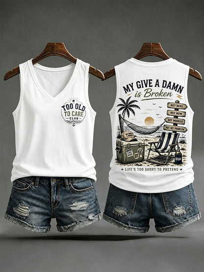 Damskie tankini z napisem „my give a damn is broken”