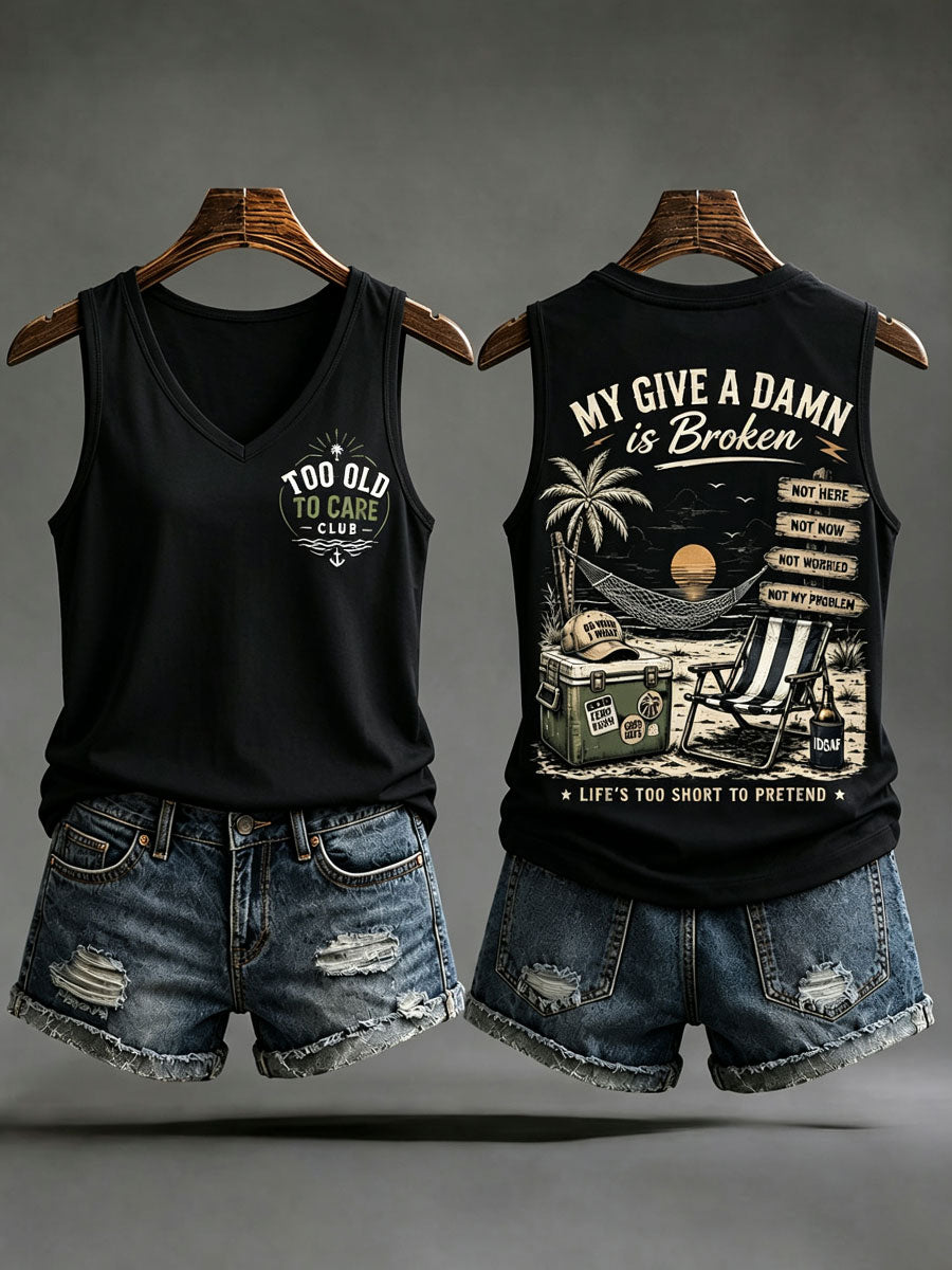 Damskie tankini z napisem „my give a damn is broken”