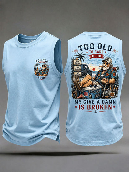 Męskie podkoszulki z napisem „my give a damn is broken”