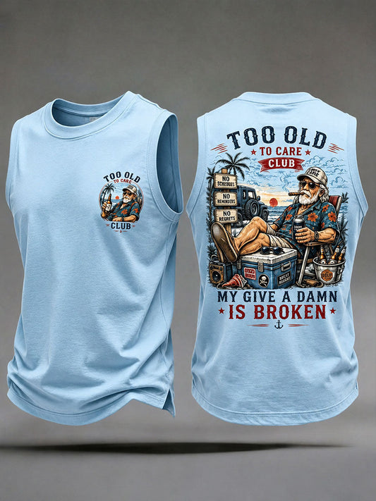 Męskie podkoszulki z napisem „my give a damn is broken”