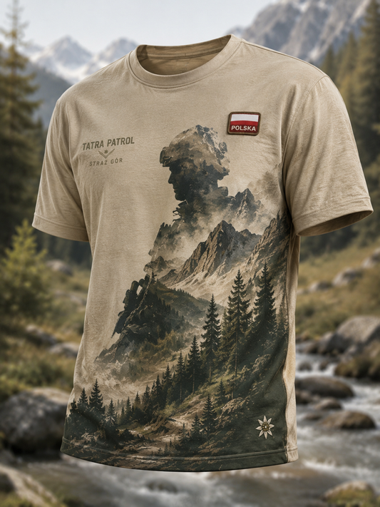 Męski t-shirt wojskowy polskich sił zbrojnych z krótkim rękawem
