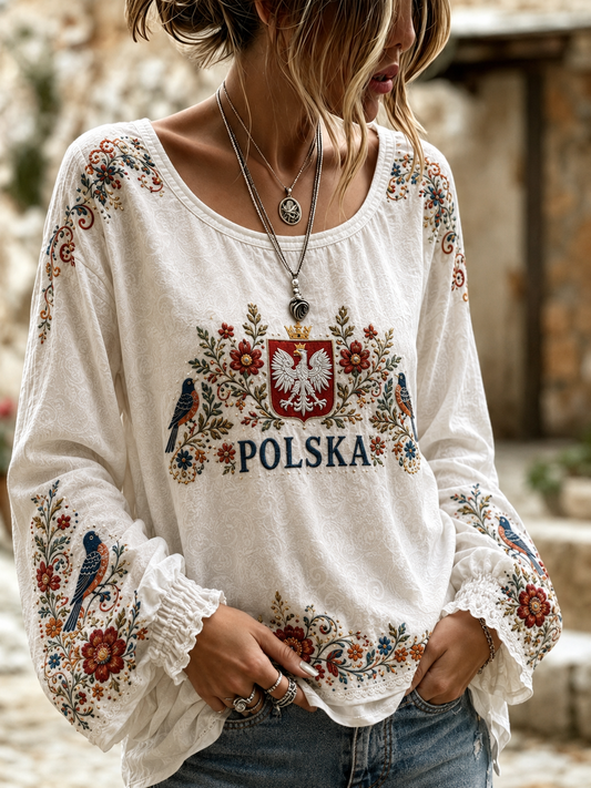 Damska koszula polska z bawełny i lnu