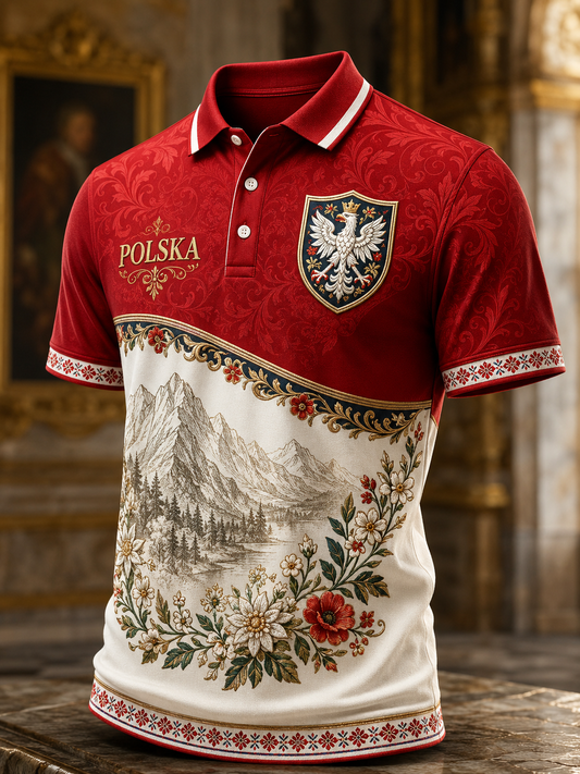 Męska koszula z krótkim rękawem z Polską