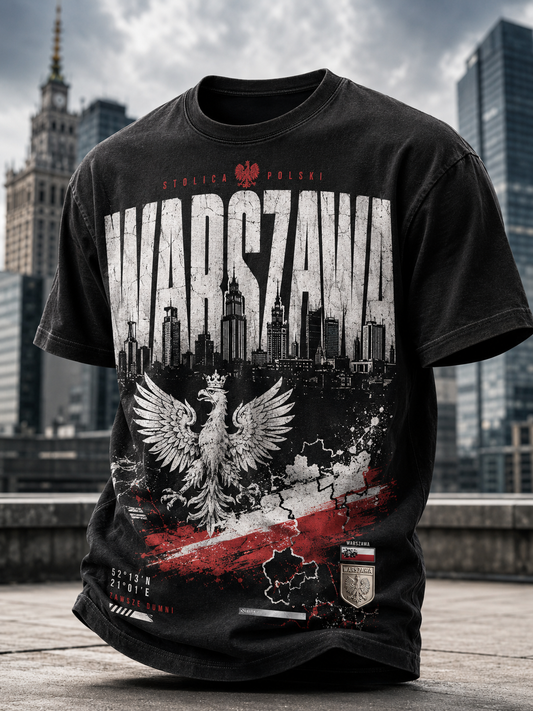 Męski t-shirt z krótkim rękawem z Polską