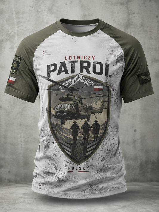 Męski t-shirt wojskowy polskich sił zbrojnych z krótkim rękawem