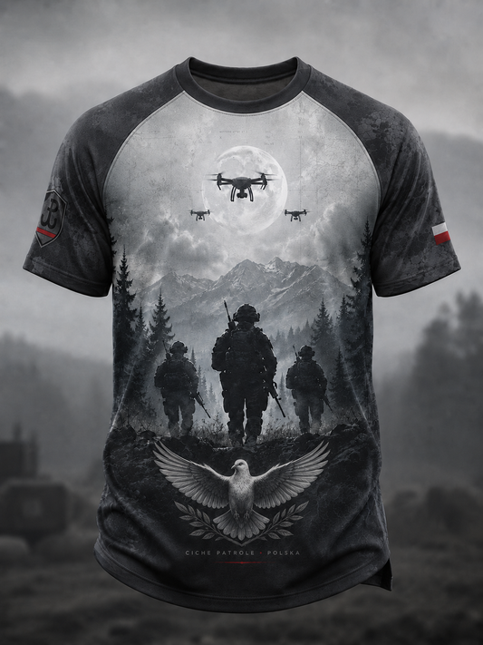 Męski t-shirt wojskowy polskich sił zbrojnych z krótkim rękawem