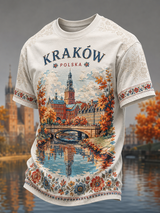 Męski t-shirt z krótkim rękawem z Polską