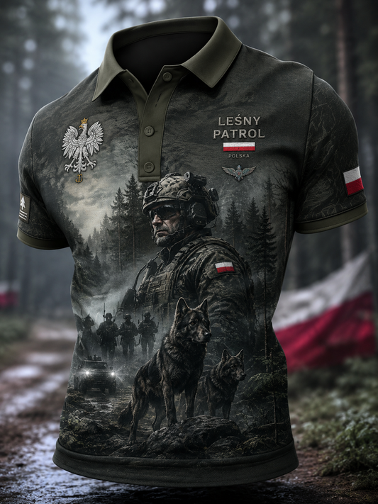 Męska koszula wojskowa polskich sił zbrojnych z krótkim rękawem