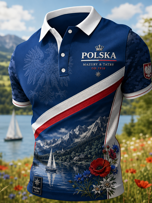 Męska koszula z krótkim rękawem z Polską