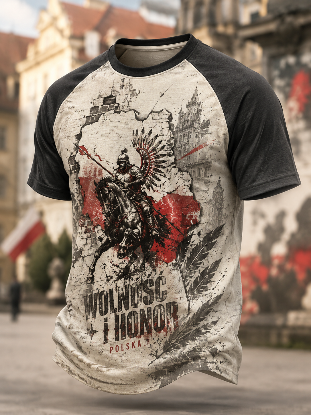 Męski t-shirt wojskowy polskich sił zbrojnych z krótkim rękawem