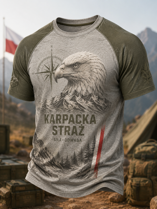 Męski t-shirt wojskowy polskich sił zbrojnych z krótkim rękawem