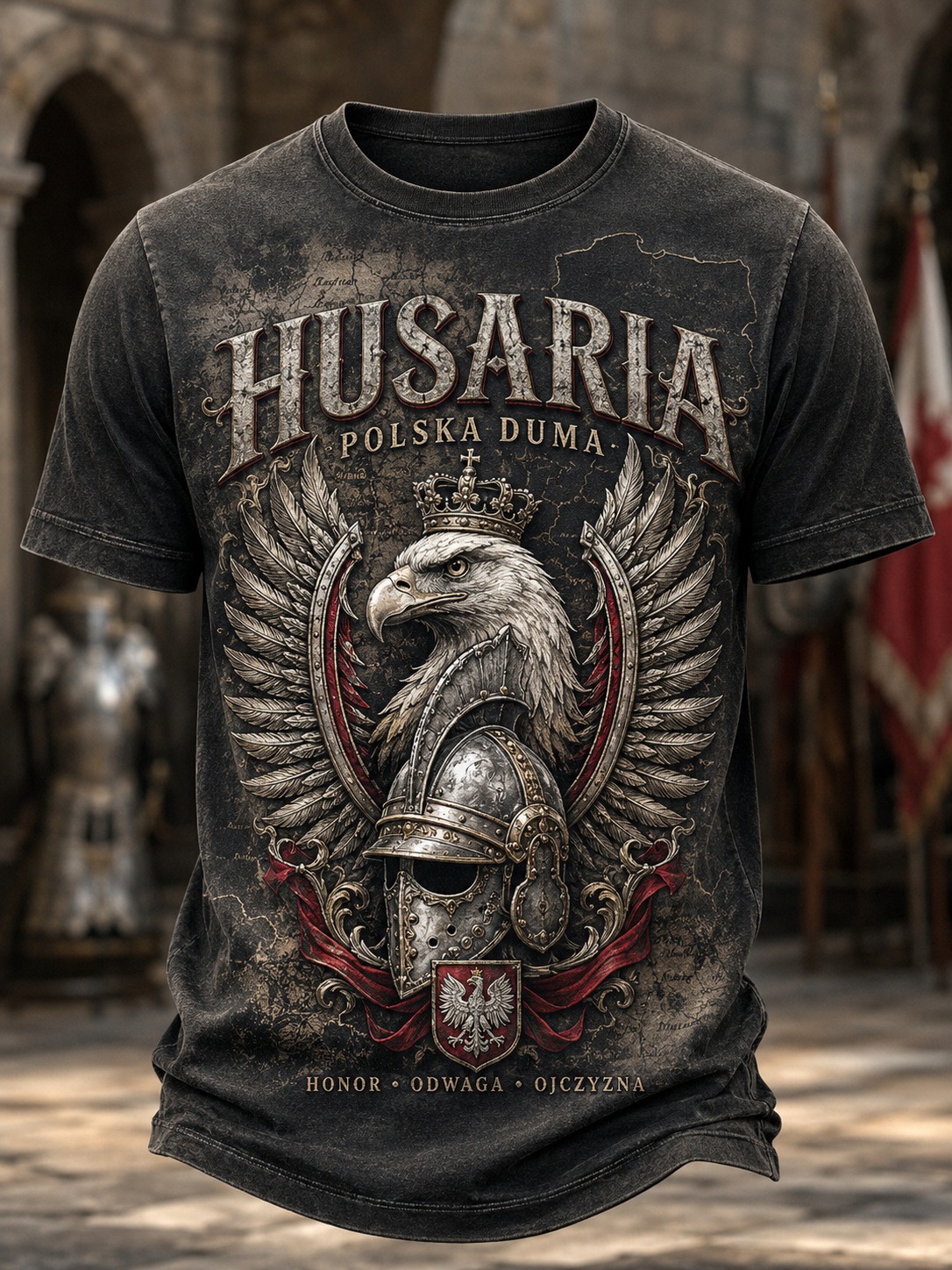 Męski t-shirt wojskowy polskich sił zbrojnych z krótkim rękawem