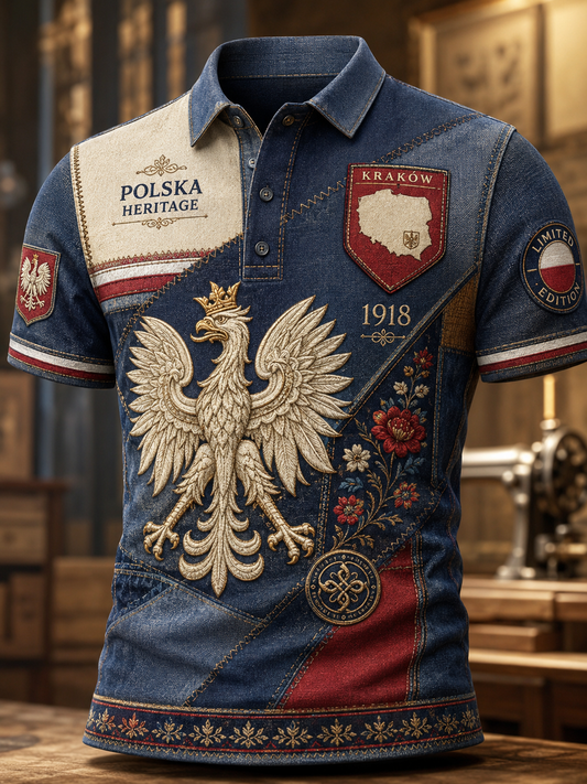 Koszula męska Polska z krótkim rękawem