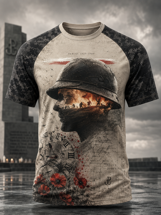 Męski t-shirt wojskowy polskich sił zbrojnych z krótkim rękawem
