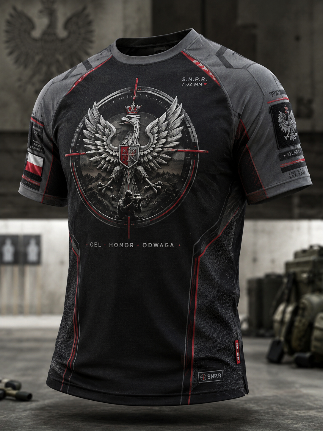 Męski t-shirt wojskowy polskich sił zbrojnych z krótkim rękawem