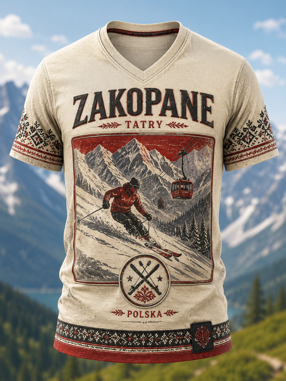 Męski Polski Zakopane Mountain Folk Festival T-Shirt