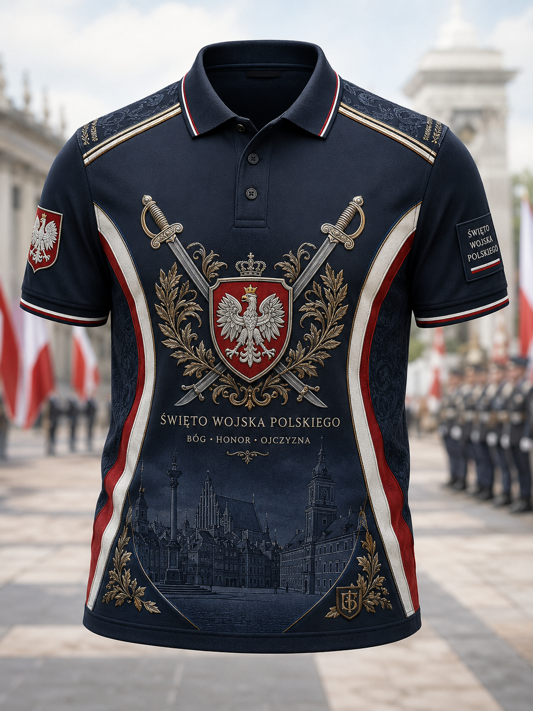 Męska koszula wojskowa polskich sił zbrojnych z krótkim rękawem