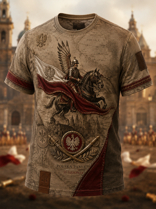 Męski t-shirt wojskowy polskich sił zbrojnych z krótkim rękawem