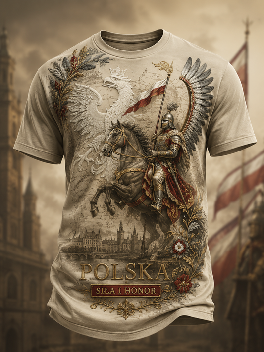 Męski t-shirt wojskowy polskich sił zbrojnych z krótkim rękawem
