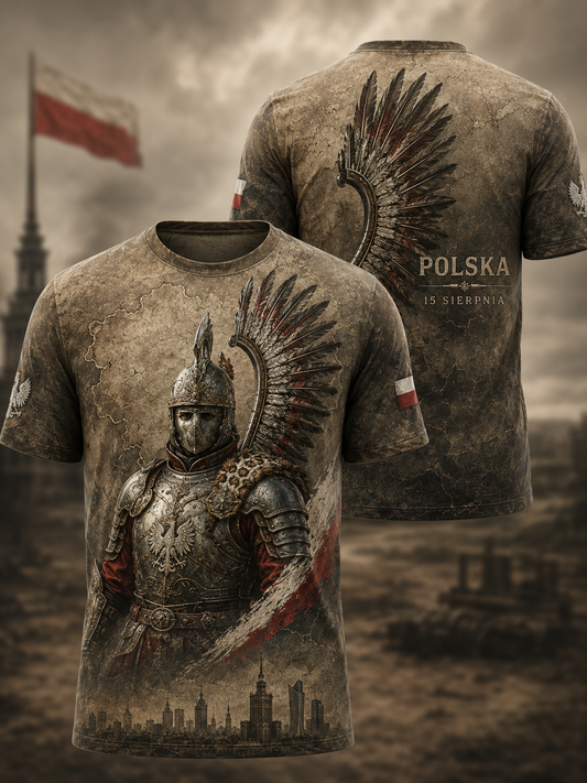 Męski t-shirt wojskowy polskich sił zbrojnych z krótkim rękawem