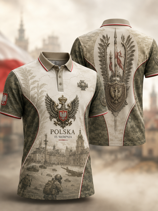 Męska koszula wojskowa polskich sił zbrojnych z krótkim rękawem