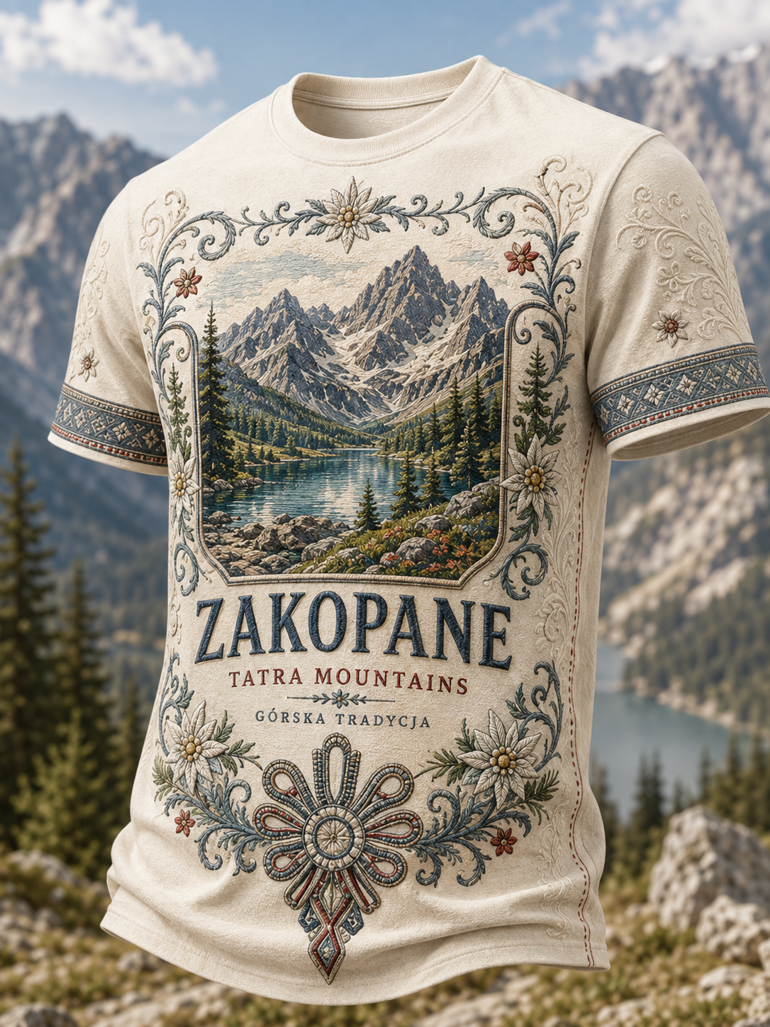 Męski t-shirt z krótkim rękawem, polski festiwal ludowy górski w Zakopanem