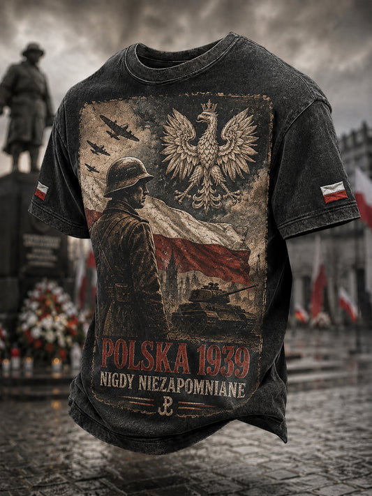 Vintage Polski Weteran Pamiątkowy 1939 Casual T-Shirt