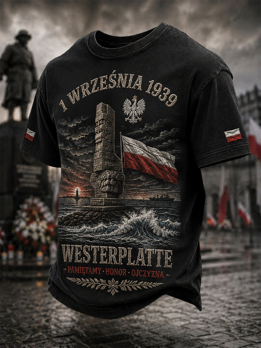 Vintage Polski Pomnik 1939 Casual T-Shirt