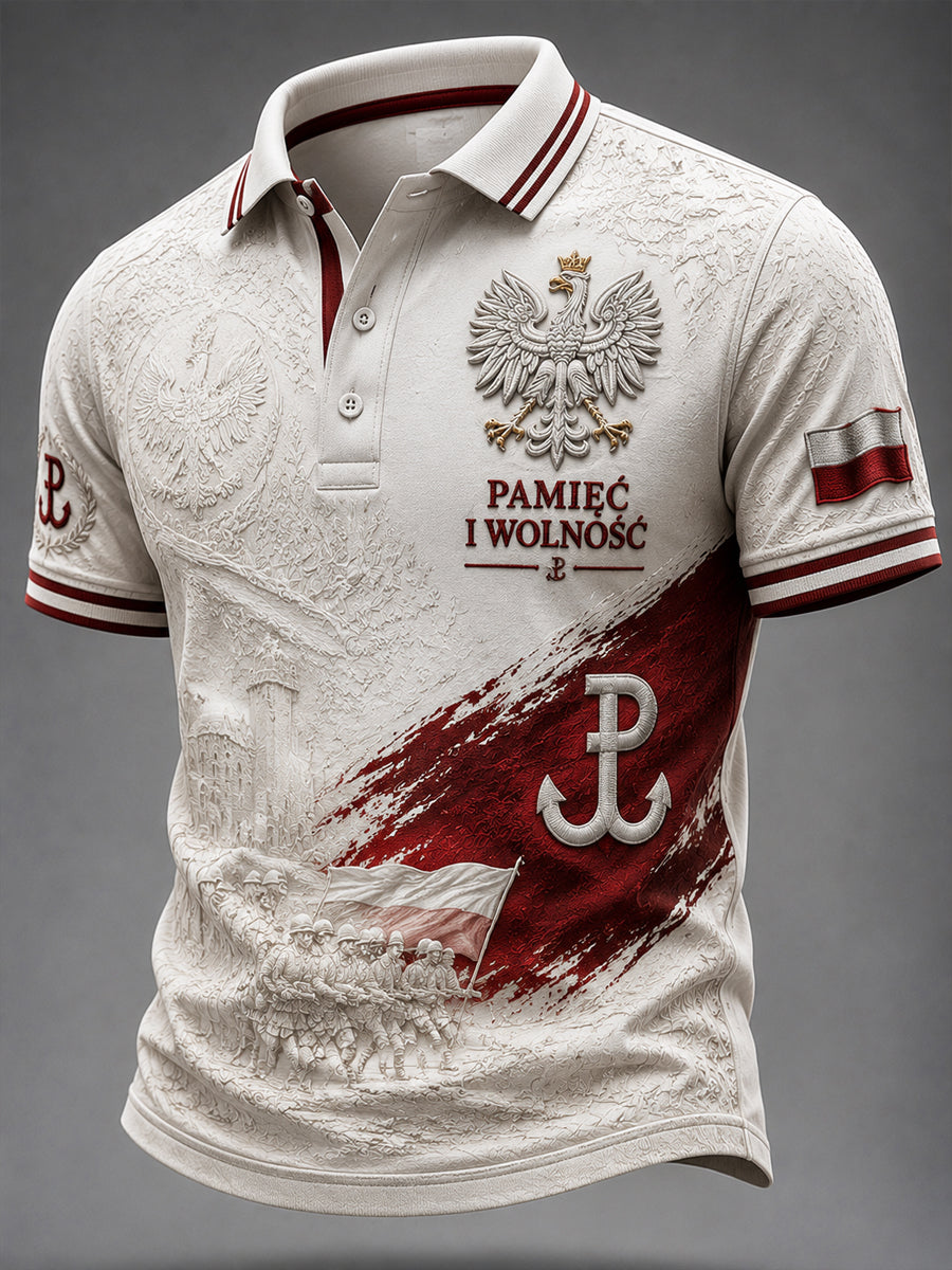 Retro Polski Weteran Pamiątkowa koszulka polo na co dzień