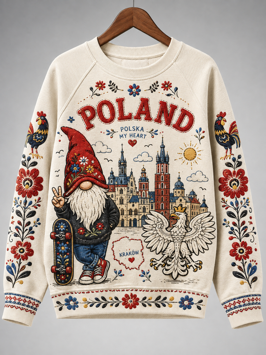 Damska bluza z Polską i rękawem raglanowym