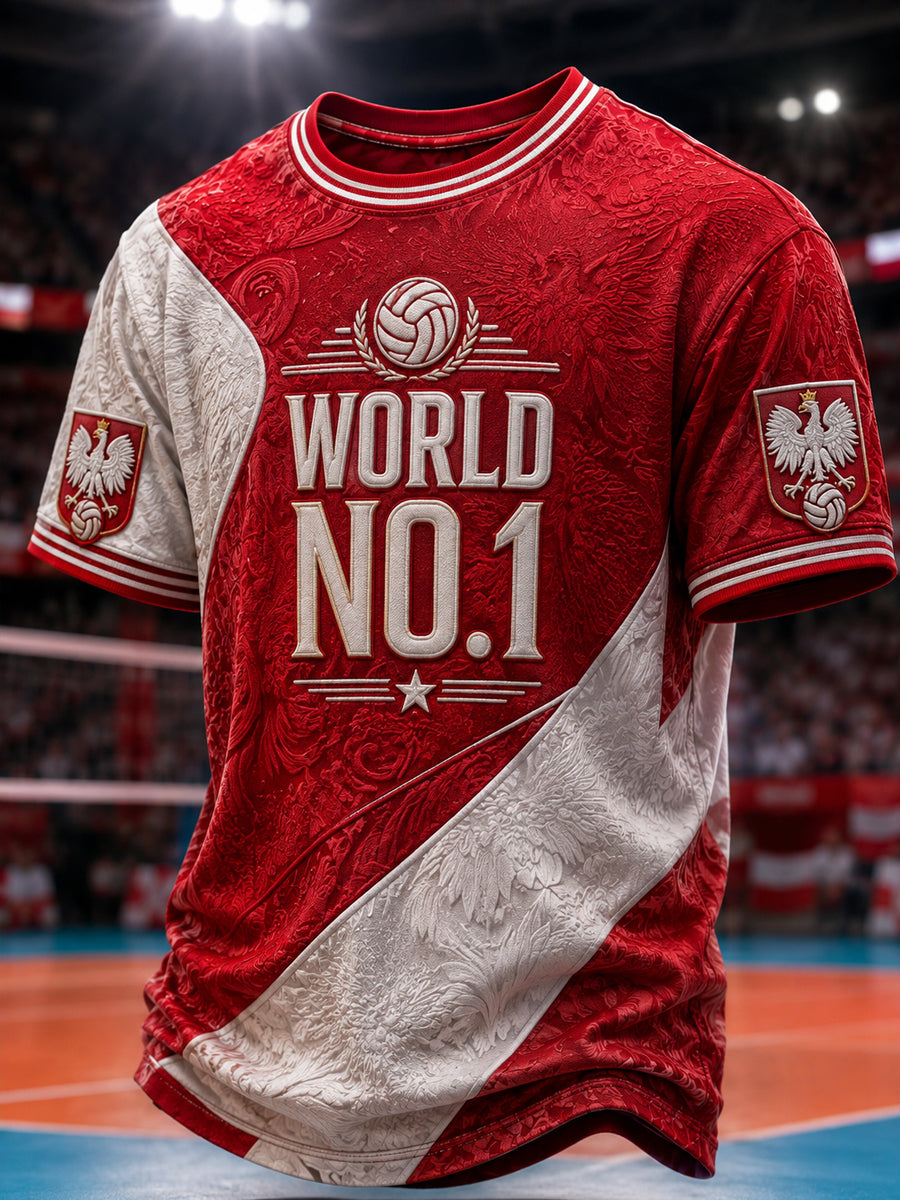 Casualowy t-shirt z siatkówką nr 1 w Polsce