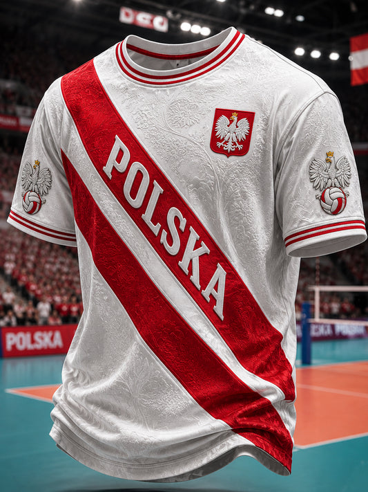 Polski siatkarski klasyczny t-shirt na co dzień